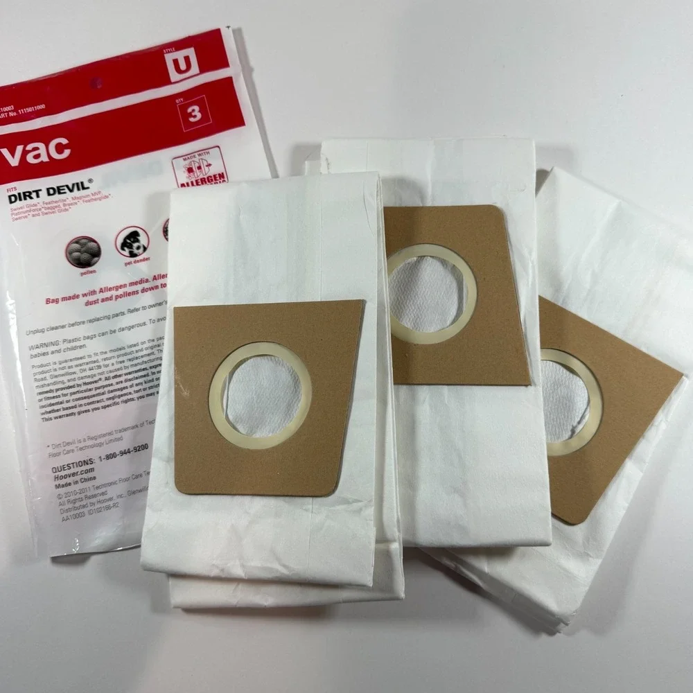 Hoover Dirt Devil Vacuum Bags Style‎ U 3 Pack